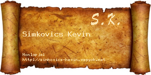 Simkovics Kevin névjegykártya