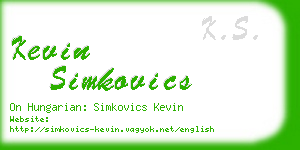 kevin simkovics business card